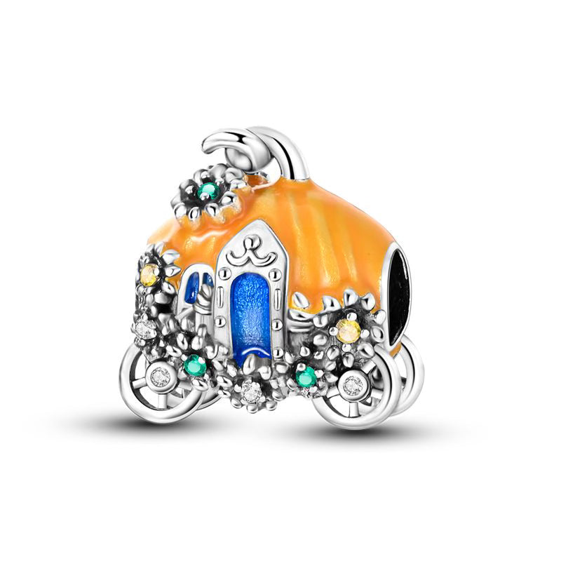 Pumpkin Carriage Round Charm