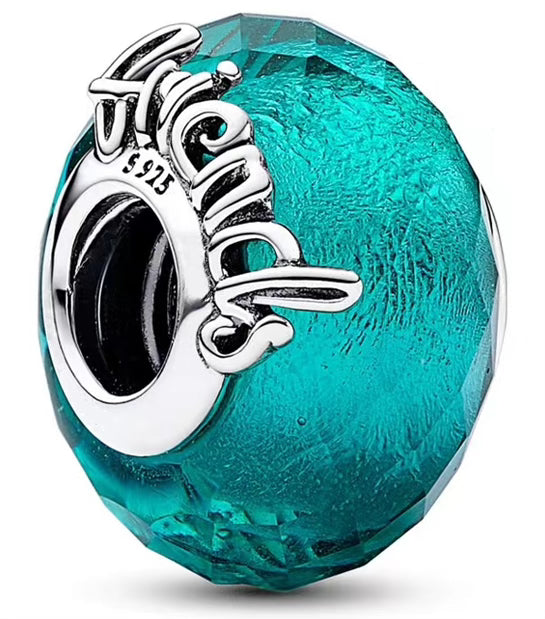 Turquoise Friends Round Charm