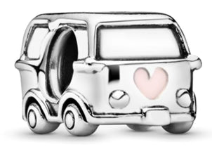 Minivan Pink Love Heart Charm