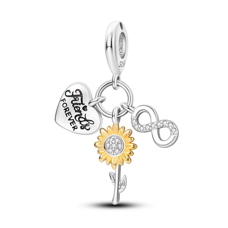 Friends Forever Love Heart Eternal Pendant Charm