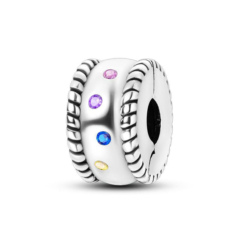 Multicolour Gem Embroidered Round Charm