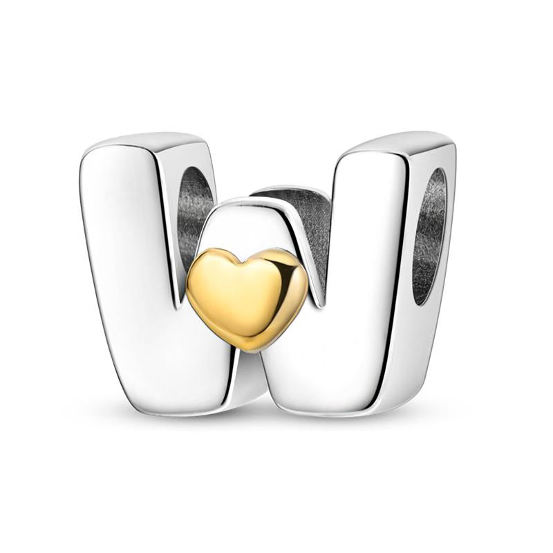 W Golden Love Heart Charm