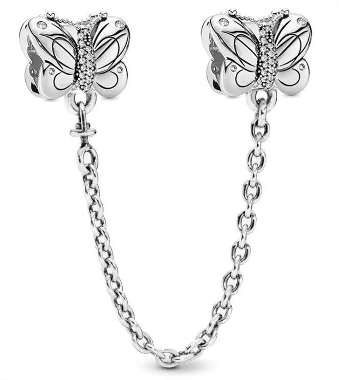 Double Butterfly Chain Charm