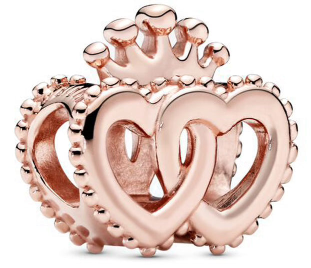Rose Gold Intertwined Love Hearts Charm