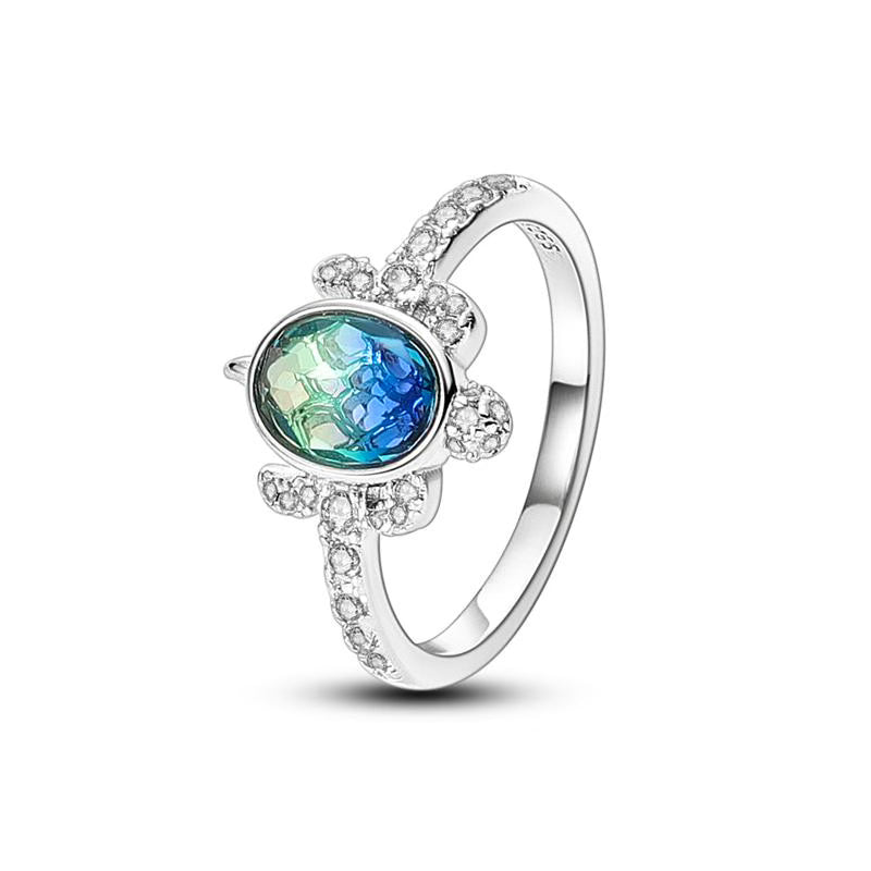 Gradient Diamante Turtle Ring