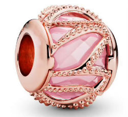 Pink Gem Flow Ball Detail Round Charm