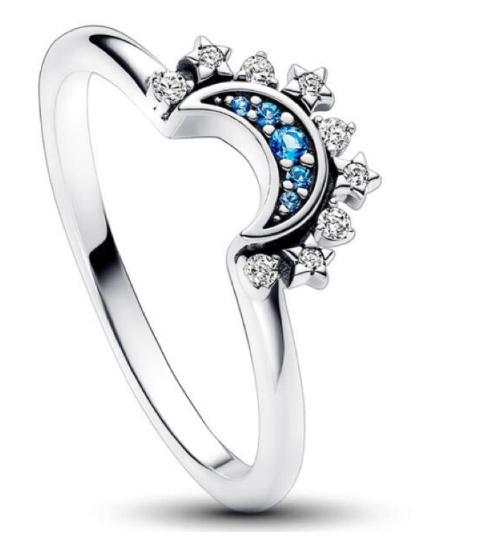 Blue Moon Diamante Star Ring