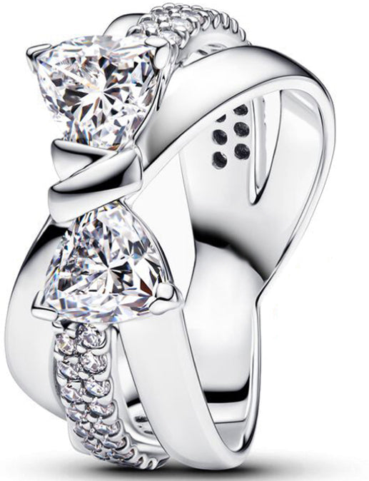 Diamante Triple Criss-Cross Ring