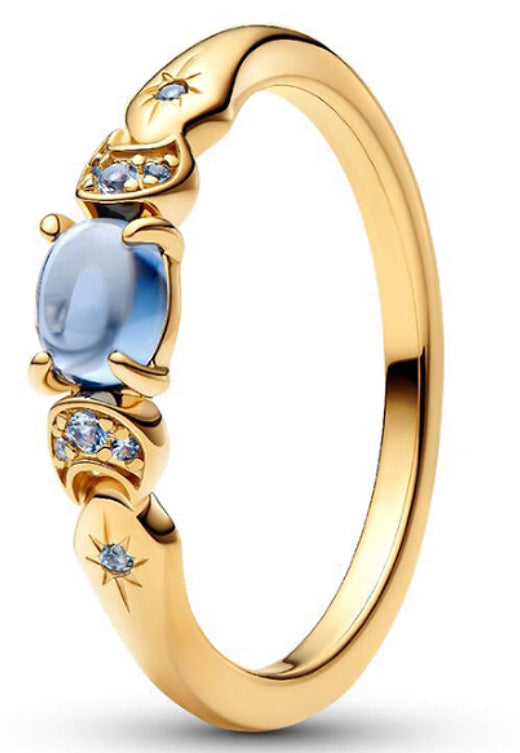Blue Diamante Star Golden Ring