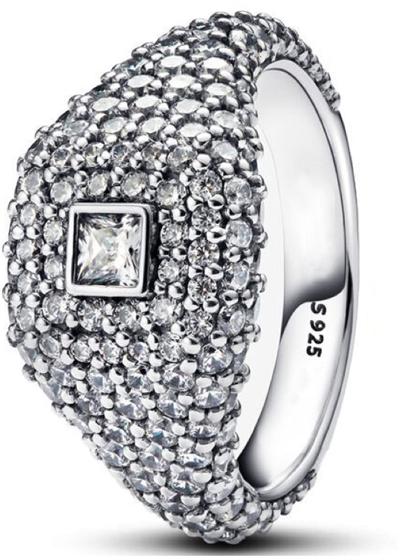 Square Diamante Chunky Ring