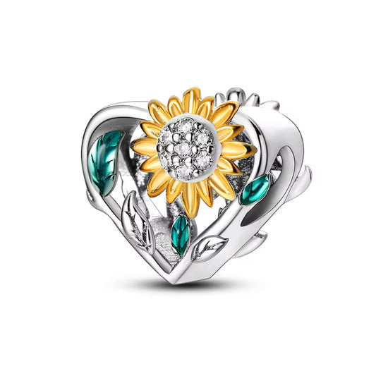 925 Sunflower Heart Charm - Special Something