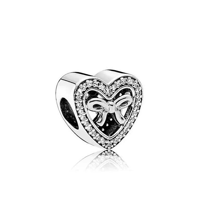 925 Heart Bow Charm