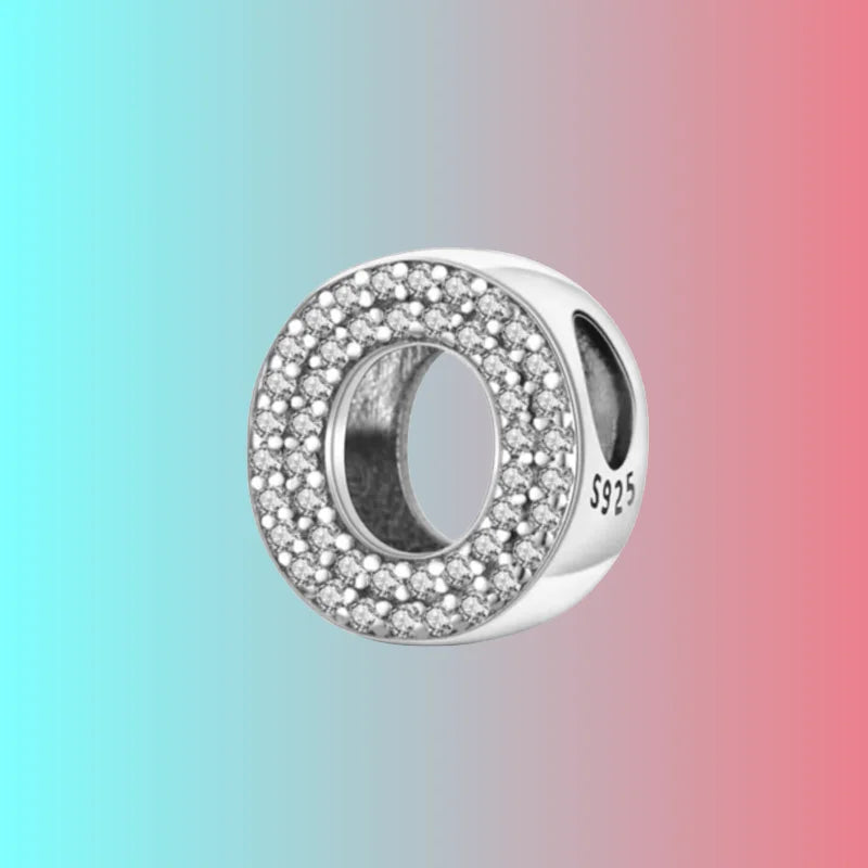 925 Silver Letter Charm D044-O