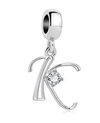 925 Silver Letter Charm D022-K