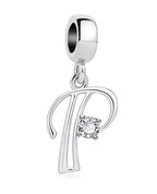 925 Silver Letter Charm D022-P