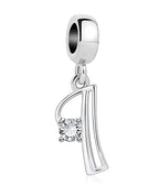 925 Silver Letter Charm D022-I