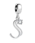925 Silver Letter Charm D022-S