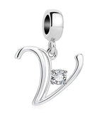 925 Silver Letter Charm D022-V
