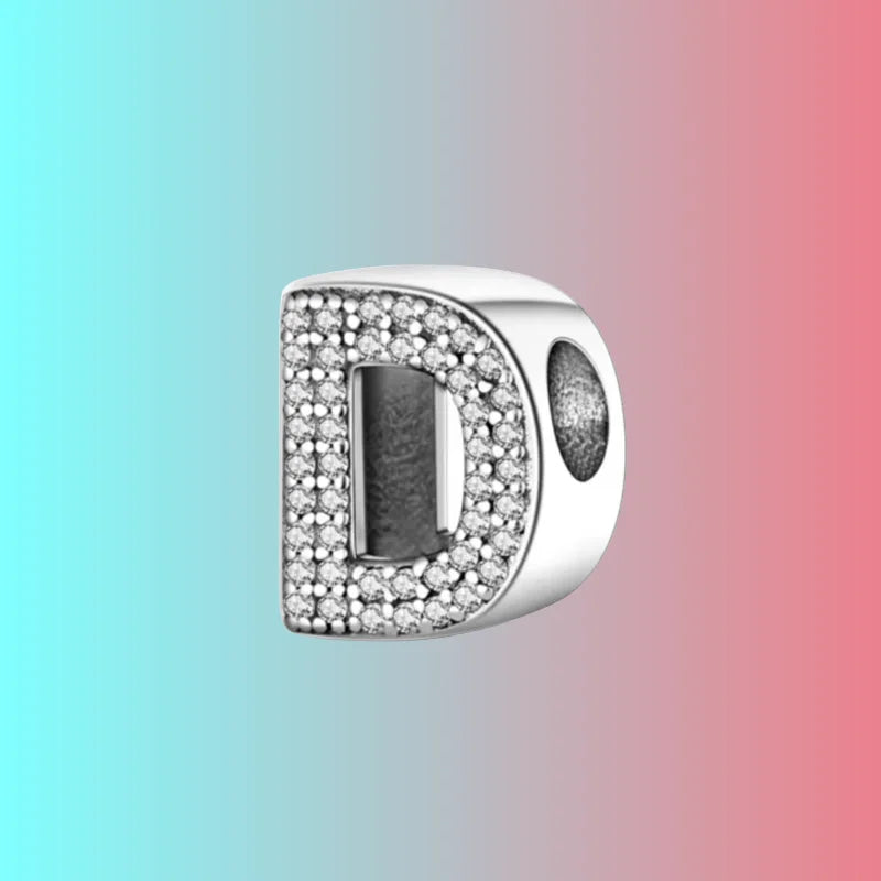 925 Silver Letter Charm D044-D