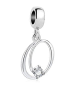 925 Silver Letter Charm D022-O