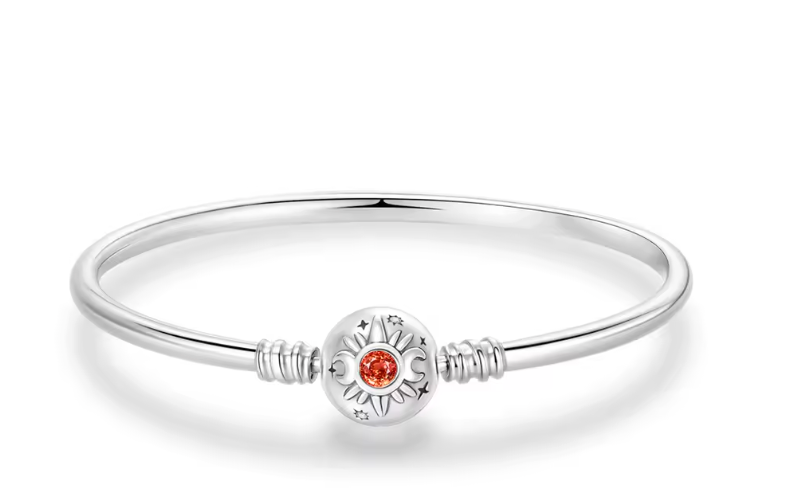 Orange Diamante Starburst Charm Bracelet