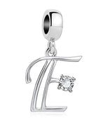 925 Silver Letter Charm D022-E