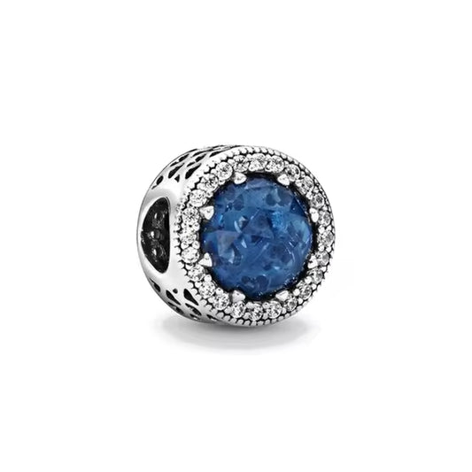 925 Dark Blue Gem Charm