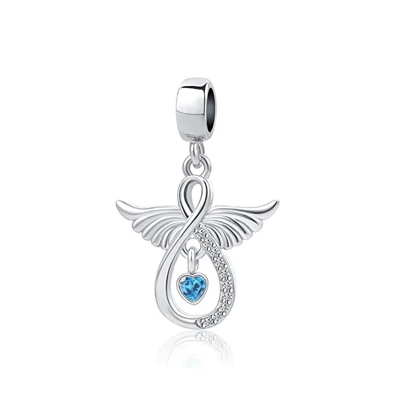 925 Wing Teardrop Charm