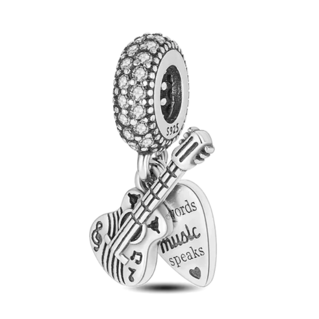 925 Guitar & Heart Charm - Special Something