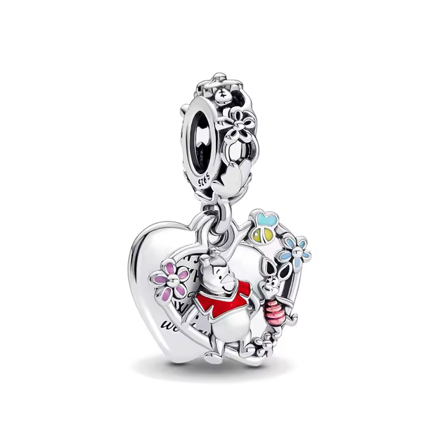 925 Bear Heart Charm