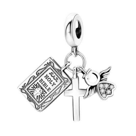 925 Bible Cross Charm