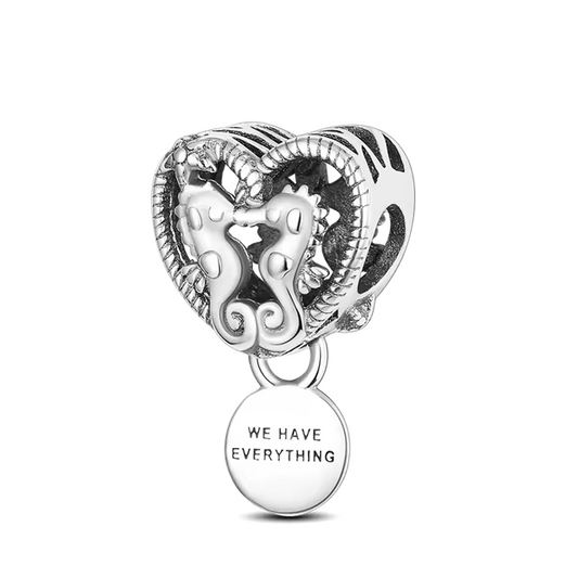 925 Dual Seahorse Heart Charm - Special Something