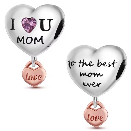 925 Mom Embossed Heart Charm - Special Something