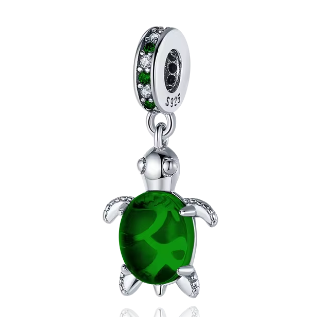 925 Transparent Green Turtle Charm - Special Something