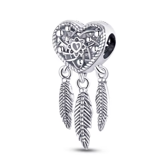 925 Heart Feather Charm - Special Something