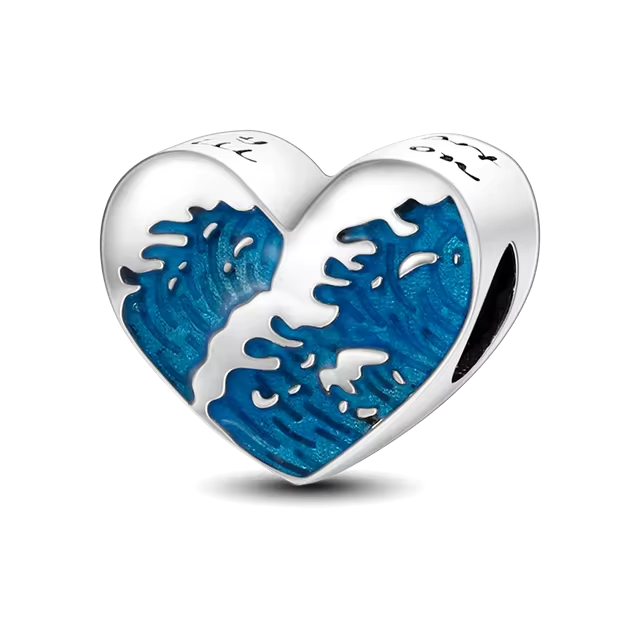 925 Heart Ocean Wave Charm - Special Something