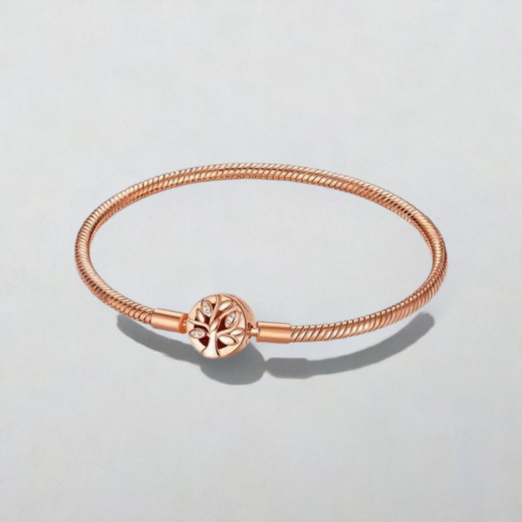 925 Rose Gold Plated Charm Bracelet