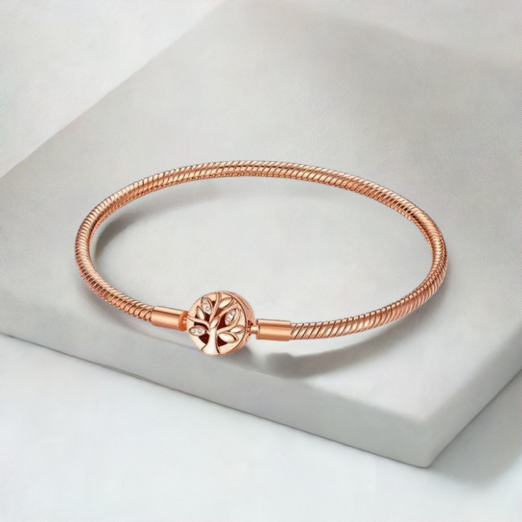 925 Rose Gold Plated Charm Bracelet