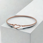 925 Rose Gold Plated Heart Charm Bracelet