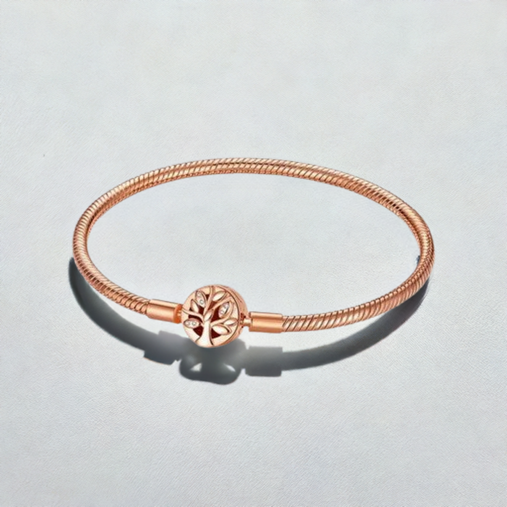 925 Rose Gold Plated Charm Bracelet