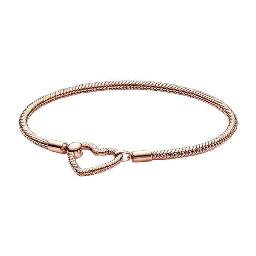 925 Rose Gold Plated Heart Charm Bracelet