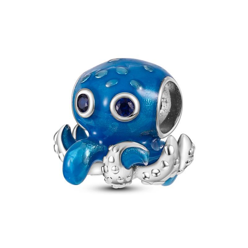 Blue Octopus Charm