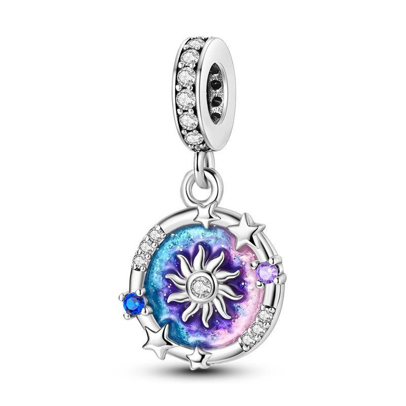 Blue Pink Spiral Charm